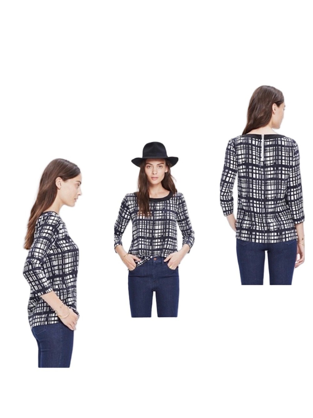 βοΈ MADEWELL Mulberry Silk Geometric Top - Picture 1 of 13